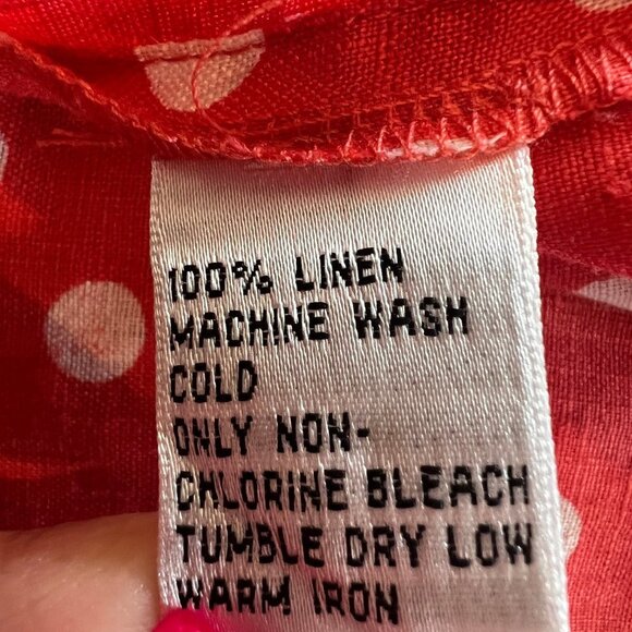 Talbots Linen Orange & White Polka Dot Blazer, Size 10 - Picture 5 of 6